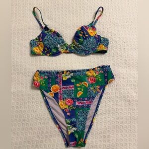 Floral High waisted Bikini Set size small